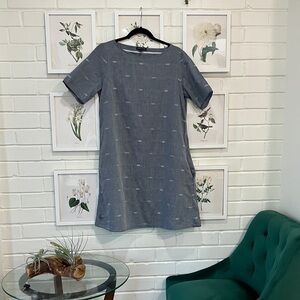 Eileen Fisher Boho Blue Short Sleeve Dress